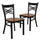 2 Pk. HERCULES Series Black ''X'' Back Metal Restaurant Chair - Cherry Wood Seat - Flash Furniture