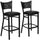 2 Pk. HERCULES Series Black Coffee Back Metal Restaurant Barstool - Black Vinyl Seat - Flash Furniture