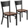 2 Pk. HERCULES Series Black Grid Back Metal Restaurant Chair - Cherry Wood Seat - Flash Furniture