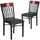2 Pk. Eclipse Series Vertical Back Black Metal and Mahogany Wood Restaurant Chair with Black Vinyl Seat - Flash Furniture