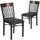 2 Pk. Eclipse Series Vertical Back Black Metal and Walnut Wood Restaurant Chair with Black Vinyl Seat - Flash Furniture