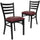2 Pk. HERCULES Series Black Ladder Back Metal Restaurant Chair - Burgundy Vinyl Seat - Flash Furniture