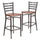 2 Pk. HERCULES Series Clear Coated Ladder Back Metal Restaurant Barstool - Cherry Wood Seat - Flash Furniture