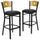 2 Pk. HERCULES Series Black Circle Back Metal Restaurant Barstool - Natural Wood Back, Black Vinyl Seat - Flash Furniture