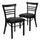 2 Pk. HERCULES Series Black Ladder Back Metal Restaurant Chair - Black Vinyl Seat - Flash Furniture