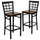 2 Pk. HERCULES Series Black Window Back Metal Restaurant Barstool - Mahogany Wood Seat - Flash Furniture