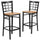 2 Pk. HERCULES Series Black Window Back Metal Restaurant Barstool - Natural Wood Seat - Flash Furniture
