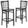 2 Pk. HERCULES Series Black Window Back Metal Restaurant Barstool - Walnut Wood Seat - Flash Furniture