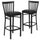 2 Pk. HERCULES Series Black School House Back Metal Restaurant Barstool - Black Vinyl Seat - Flash Furniture