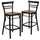 2 Pk. HERCULES Series Black Ladder Back Metal Restaurant Barstool - Cherry Wood Seat - Flash Furniture