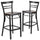 2 Pk. HERCULES Series Black Ladder Back Metal Restaurant Barstool - Walnut Wood Seat - Flash Furniture