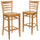 2 Pk. HERCULES Series Natural Wood Finished Ladder Back Wooden Restaurant Barstool - Flash Furniture