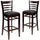 2 Pk. HERCULES Series Walnut Finished Ladder Back Wooden Restaurant Barstool - Black Vinyl Seat - Flash Furniture