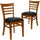 2 Pk. HERCULES Series Cherry Finished Ladder Back Wooden Restaurant Chair - Black Vinyl Seat - Flash Furniture