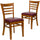 2 Pk. HERCULES Series Cherry Finished Ladder Back Wooden Restaurant Chair - Burgundy Vinyl Seat - Flash Furniture