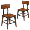 2 Pack Rustic Antique Walnut Industrial Wood Dining Chair - Flash Furniture