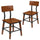 2 Pack Rustic Antique Walnut Industrial Wood Dining Chair - Flash Furniture