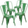 4 Pk. Green Metal Indoor-Outdoor Stackable Chair - Flash Furniture