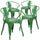 4 Pk. Green Metal Indoor-Outdoor Chair with Arms - Flash Furniture