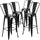 4 Pk. 30'' High Black Metal Indoor-Outdoor Barstool with Back - Flash Furniture