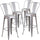 4 Pk. 30'' High Silver Metal Indoor-Outdoor Barstool with Back - Flash Furniture