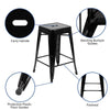 24'' High Metal Counter-Height, Indoor Bar Stool in Black - Stackable Set of 4 - Flash Furniture