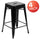 24'' High Metal Counter-Height, Indoor Bar Stool in Black - Stackable Set of 4 - Flash Furniture