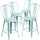 4 Pk. 24'' High Distressed Dream Blue Metal Indoor Counter Height Stool with Back - Flash Furniture