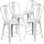 4 Pk. 24'' High Distressed White Metal Indoor Counter Height Stool with Back - Flash Furniture