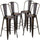 4 Pk. 30'' High Distressed Copper Metal Indoor Barstool with Back - Flash Furniture