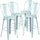 4 Pk. 30'' High Distressed Dream Blue Metal Indoor Barstool with Back - Flash Furniture