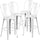 4 Pk. 30'' High Distressed White Metal Indoor Barstool with Back - Flash Furniture