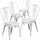 4 Pk. Distressed White Metal Indoor Stackable Chair - Flash Furniture