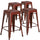 4 Pk. 24'' High Backless Distressed Kelly Red Metal Indoor Counter Height Stool - Flash Furniture