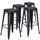 4 Pk. 30'' High Backless Distressed Black Metal Indoor Barstool - Flash Furniture