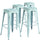 4 Pk. 30'' High Backless Distressed Dream Blue Metal Indoor Barstool - Flash Furniture