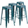 4 Pk. 30'' High Backless Distressed Kelly Blue Metal Indoor Barstool - Flash Furniture