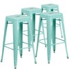 4 Pk. 30'' High Backless Mint Green Indoor-Outdoor Barstool - Flash Furniture