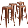 4 Pk. 30'' High Backless Copper Indoor-Outdoor Barstool - Flash Furniture