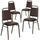 4 Pk. HERCULES Series Trapezoidal Back Stacking Banquet Chair with Brown Vinyl and 1.5'' Thick Seat - Copper Vein Frame - Flash Furniture
