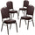 4 Pk. HERCULES Series Crown Back Stacking Banquet Chair with Brown Vinyl and 2.5'' Thick Seat - Copper Vein Frame - Flash Furniture