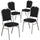 4 Pk. HERCULES Series Crown Back Stacking Banquet Chair with Black Fabric and 2.5'' Thick Seat - Silver Frame - Flash Furniture