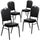 4 Pk. HERCULES Series Crown Back Stacking Banquet Chair with Black Vinyl and 2.5'' Thick Seat - Silver Vein Frame - Flash Furniture