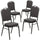 4 Pk. HERCULES Series Crown Back Stacking Banquet Chair with Gray Fabric and 2.5'' Thick Seat - Silver Vein Frame - Flash Furniture