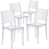 4 Pk. Phantom Series Transparent Stacking Side Chair - Flash Furniture