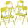4 Pk. HERCULES COLORBURST Series Twisted Citron Triple Braced & Double Hinged Metal Folding Chair - Flash Furniture