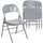4 Pk. HERCULES Series Triple Braced & Double Hinged Gray Metal Folding Chair - Flash Furniture