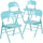 4 Pk. HERCULES COLORBURST Series Tantalizing Teal Triple Braced & Double Hinged Metal Folding Chair - Flash Furniture