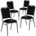 4 Pk. HERCULES Series Stacking Banquet Chair with Black Vinyl and 1.5'' Thick Seat - Silver Vein Frame - Flash Furniture
