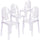 4 Pk. Ghost Chair in Transparent Crystal with Oval Back - Flash Furniture